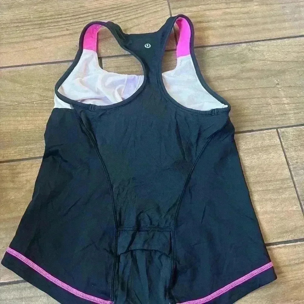 Lululemon Cardio Kick Tank Pinkelicious / Parfait Pink / Black size 8 - Picture 4 of 5